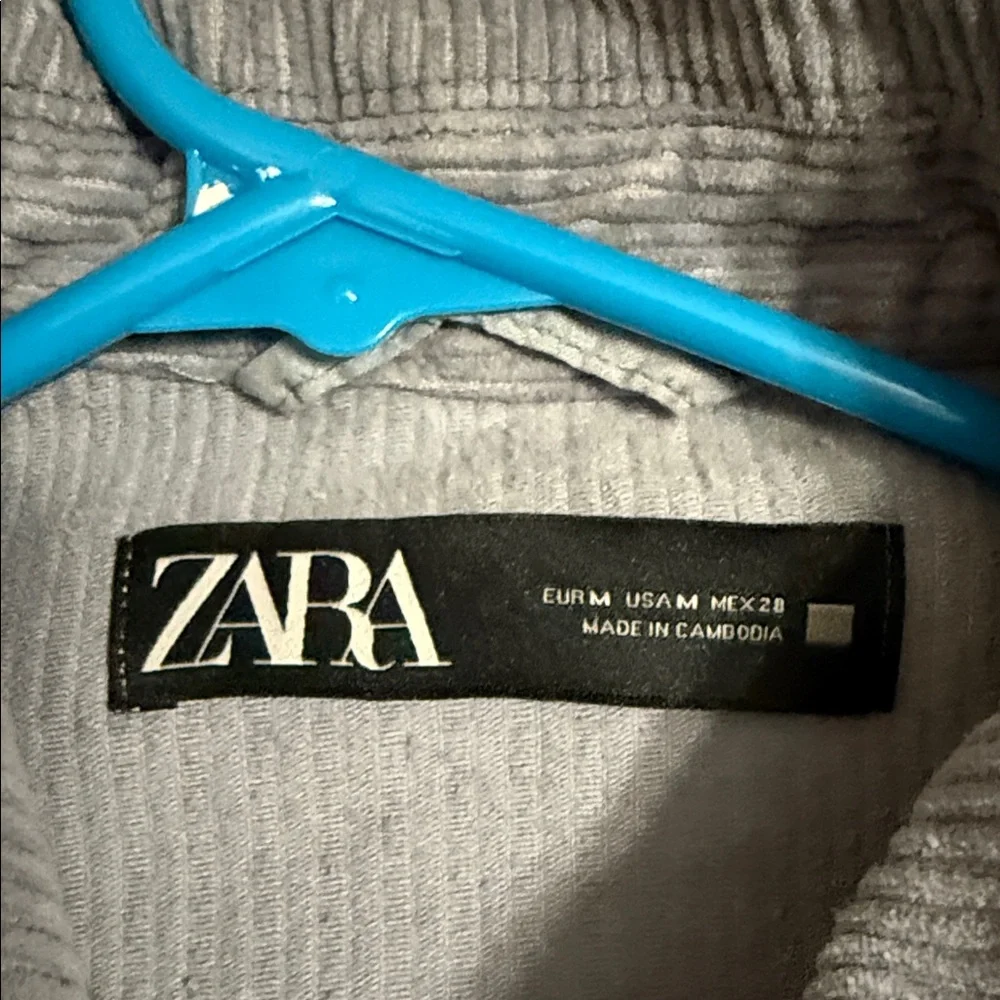 Zara Gray CORDUROY SHIRT LIKE Jacket: BEAUTIFUL EXCELLENT CONDITION - Picture 2 of 9